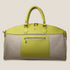 Zyan Lime Green Genuine Leather and Canvas Duffle/Weekender/Travel Bag